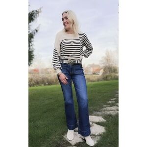 Cabi Box Stripe Tee - Size XS